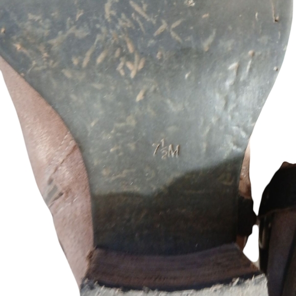 Crown Vintage Western Ankle Boots Studded Harness Leather Moto Booties Size 7.5 - Picture 8 of 14